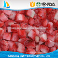 Atacado de frutas congeladas IQF Frozen Strawberry em cubos, cortados, inteiros, com açúcar